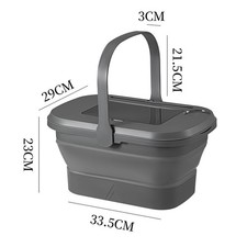 18L Picnic Basket Collapsible Camping Storage Box With Tray Table For Wine Food-