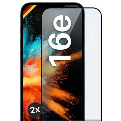 2x Panzerfolie für Apple iPhone 16e Hart Echt Glas Full Screen Cover Schutzglas