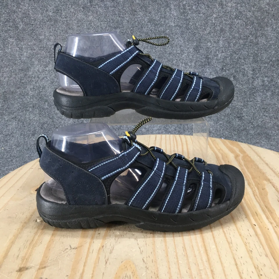 Everest Sandals Mens 9 M Salton Sporty Closed Toe Fisherman Navy Blue Fabric - Image 2 of 4