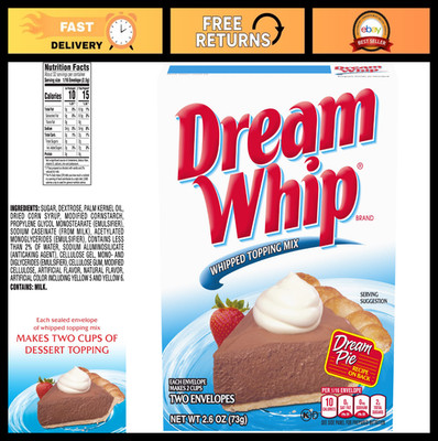 Whipped Topping Mix - Dreamy Light & Fluffy Dessert Topping, 12 Pack (2.6 oz)