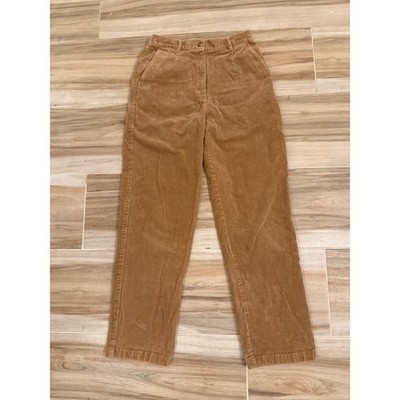 LL Bean Original Fit Corduroy Pants Womens 10 Reg Tan High Rise Straight Leg