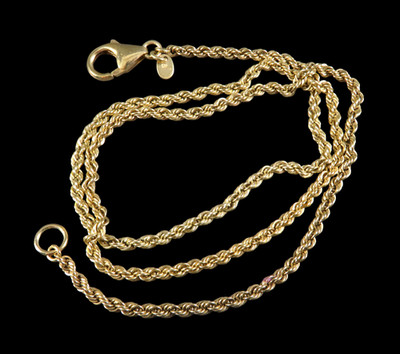 14K GOLD PLATE Over Sterling Silver THICK ROPE CHAIN NECKLACE Veronese 20''x2.5mm