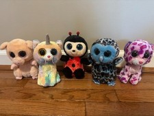TY Beanie Boos Lot of 5 - HEATHERGLAMOUR IZZY PIGGLEY YAGO