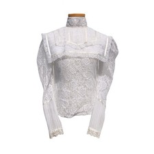 70  s Vintage Jessica  s Gunnies Gunne Sax XS Victorian Lace Ruffled Blouse