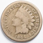 1864 Copper Nickel Indian Head Penny Cent Good (G)