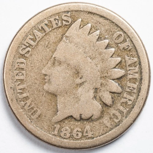 1864 Copper Nickel Indian Head Penny Cent Good (G)