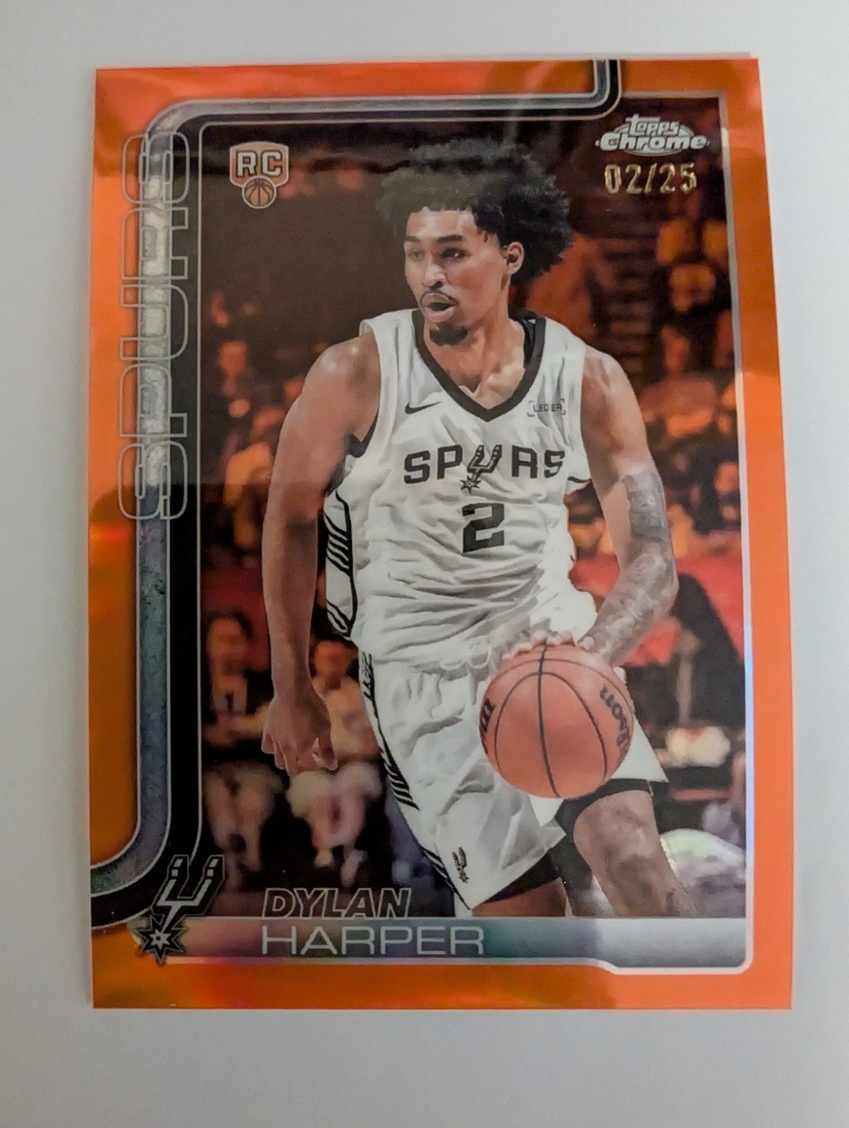 2025 Topps Chrome Dylan Harper (RC) Orange Refractor 2/25 #252 Jersey Match