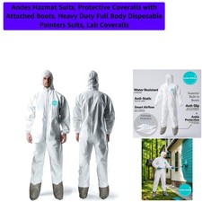 Andes Full Body Protective Coveralls: Durable, Anti-Static Hazmat Suit, Large