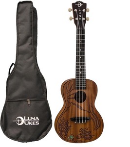 Luna Guitars Concert Ukulele UKE CORAL,Solid Mahogany