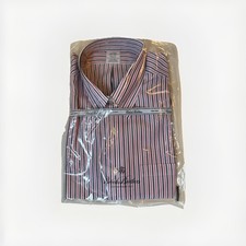 Brooks Brothers Dress Shirt 16H33 Pink Blue Stripe Non Iron Button Down NWT