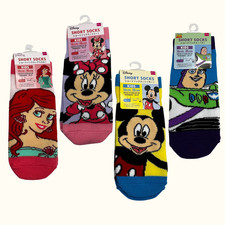 Disney Kids Socks US 9.5-11.5 Short Socks Mickey Minnie Ariel Buzz Japan New