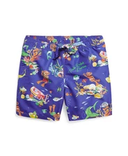 Polo by Ralph Lauren Kids Traveler Bear Swim Shorts Size 6 Boys Blue
