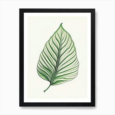 Hosta Blatt warme Töne 2 Kunstdruck gerahmt Wandbild Poster Leinwanddruck Bild