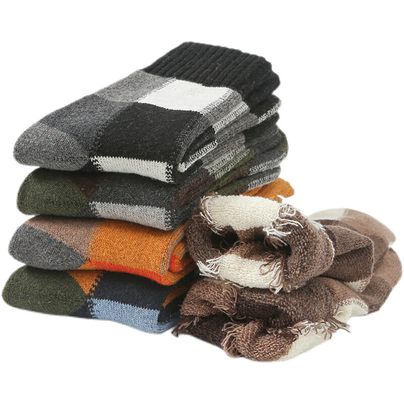 5 Pairs Mixed Winter Warm Merino Wool Men Socks Soft Casual Thick