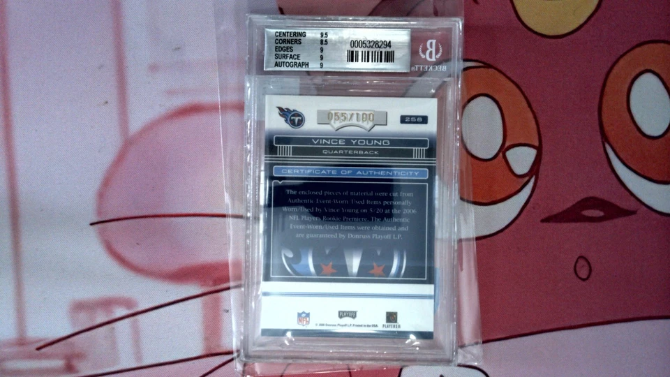 VINCE YOUNG 2006 ABSOLUTE MEMORABILIA #258 RPM AUTO /100 BGS 9 - Image 2 of 2