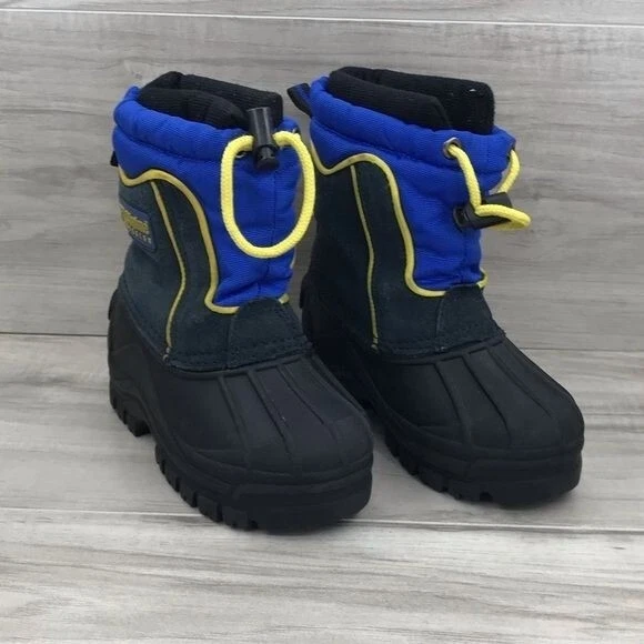 Botas Diseño Alpino Niños 8 Azul Negro Nieve Invierno Pull On Foto 4 de 4