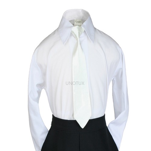Satin Clip On Tie for Baby Toddler Kid Teen Boy Formal Tuxedo Suit 23 Color Pick - Picture 41 of 47