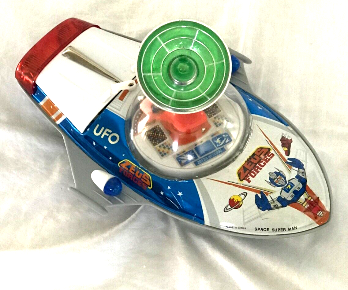 Zeus Force UFO Battery Operated Spaceship with Original Box, Light