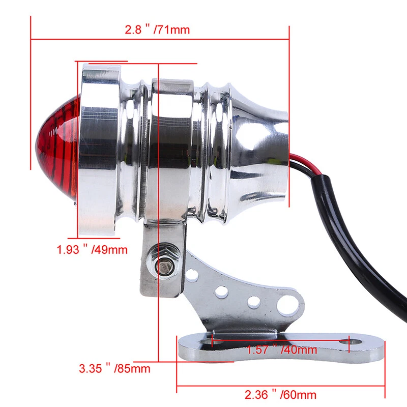 Chrome Tail Light License Plate Mount Holder 6mm Motorcycle Fit For Yamaha — 第 3/4 张图片