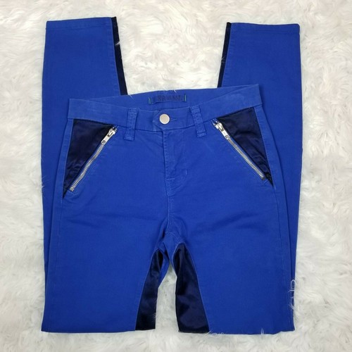 J Brand Womens Size 25 Nikko Paneled Skinny Jeans in Bright Royal Blue - Picture 4 of 6