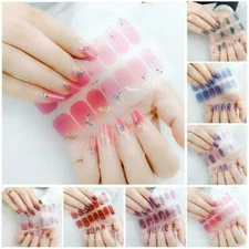 1 Sheet Nail Art Stickers Self Adhesive DIY Stylish Nail Wraps Gifts Full NS32