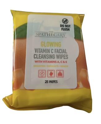 Spathecary Glowing Vitamin C, A, E Facial Cleansing Wipes 25 Wipes brightens