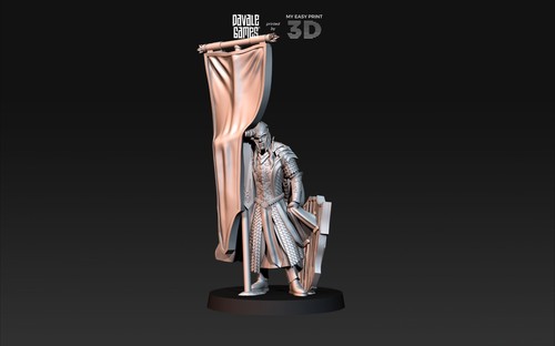 Armoured Wood Elf Foot Banner 2 Davale Games 3D Printed With High Quality Resin - Picture 9 of 9