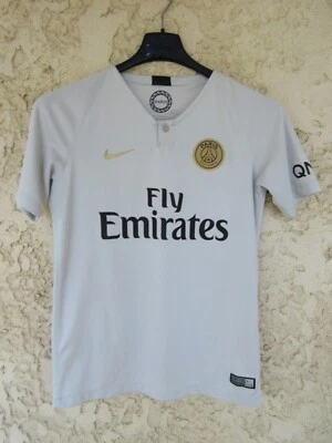 Maillot PARIS SAINT-GERMAIN PSG 2018 enfant NIKE football shirt beige 14 ans - Photo 1/4