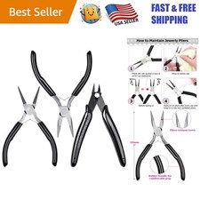 Jewelry Pliers Set: Needle Nose, Round Nose  Wire Cutter for Crafting Elegance