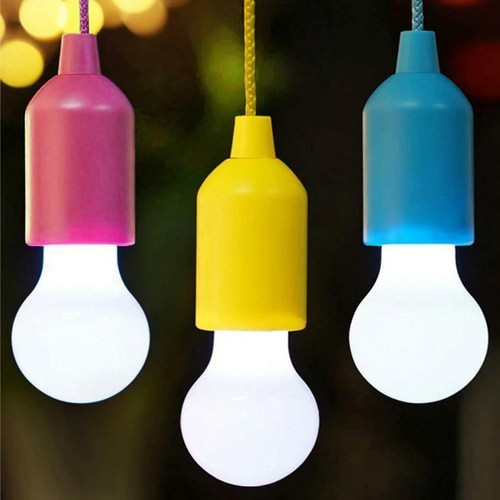 4 Stck. Hängende LED Glühbirne Akkubetriebenes Zugkabel Glühbirnen Lampe Garten - Bild 6 von 8
