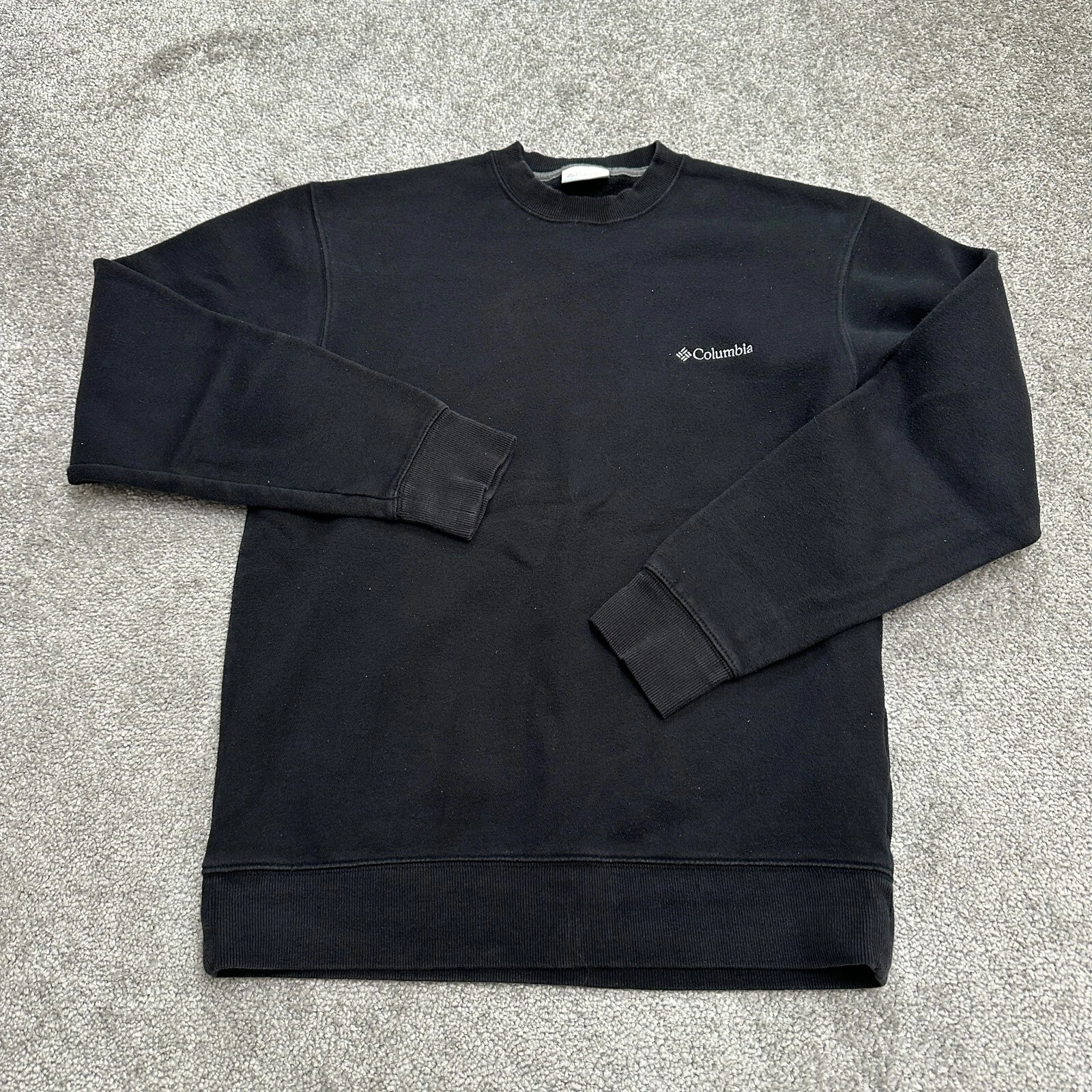 Columbia Sweatshirt Mens Small Black Crew Neck Cotton Pullover casual Outdoor