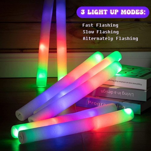 100-600PCS LED Leuchtstäbe Blinkstäbe Schaumstoff Lichtstäbe Glow Light up Wand - Bild 10 von 18