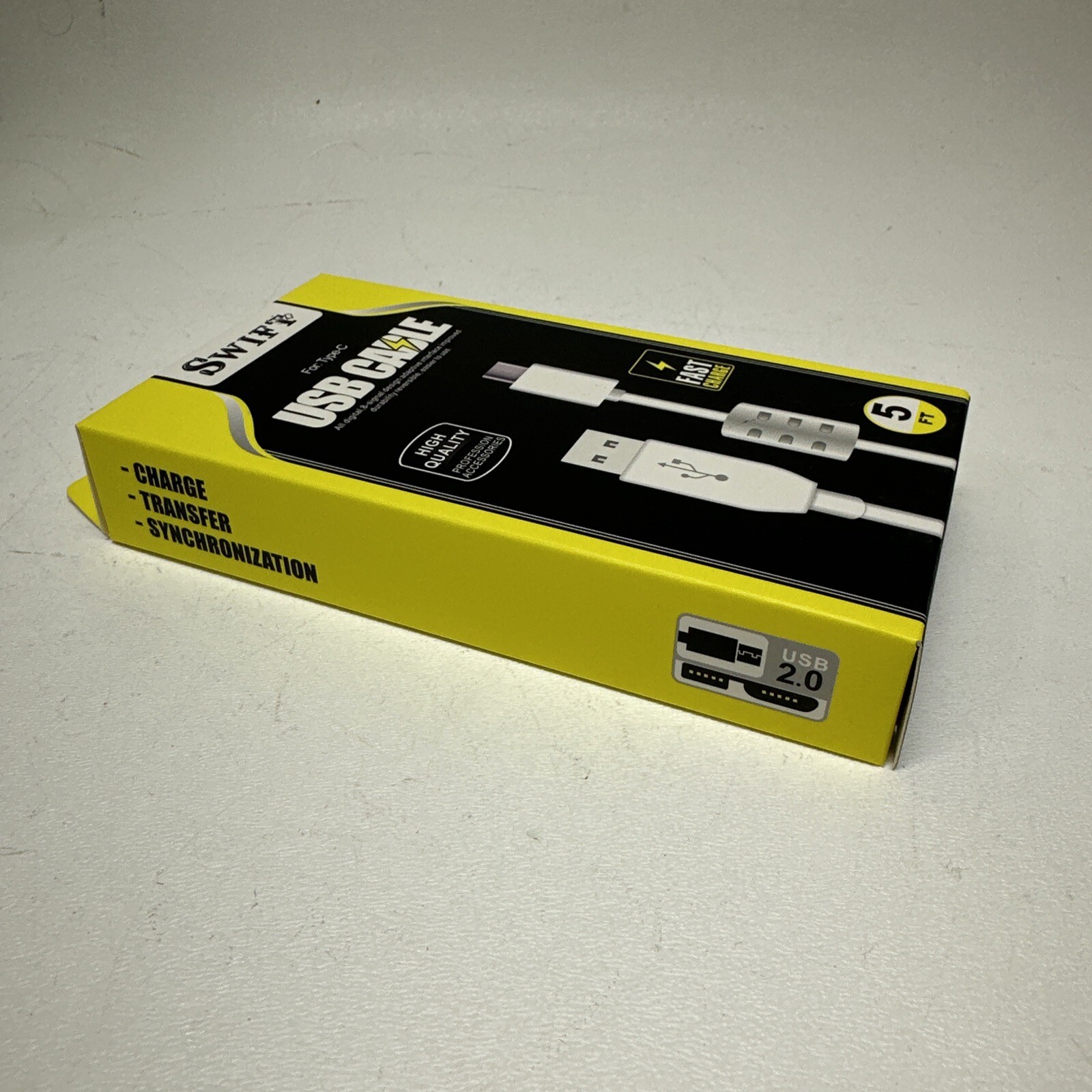 Lot Of 3 New SWIFT USB Type - C Charging Cable 5 Foot - White