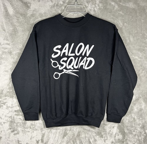 Gildan Sweat Shirt Youth Size L Heavy Blend Salon Squad Long Sleeve Black