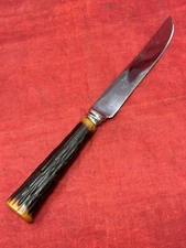 Westall Richardson Sheffield 8.5" Dinner Steak Knife Bakelite Faux Horn Handle