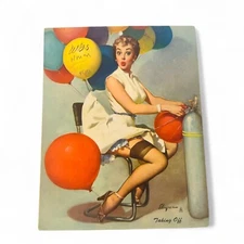 1956 Nov Gil Elvgren Pin-Up Print – Taking Off – Cheesecake Calendar Art
