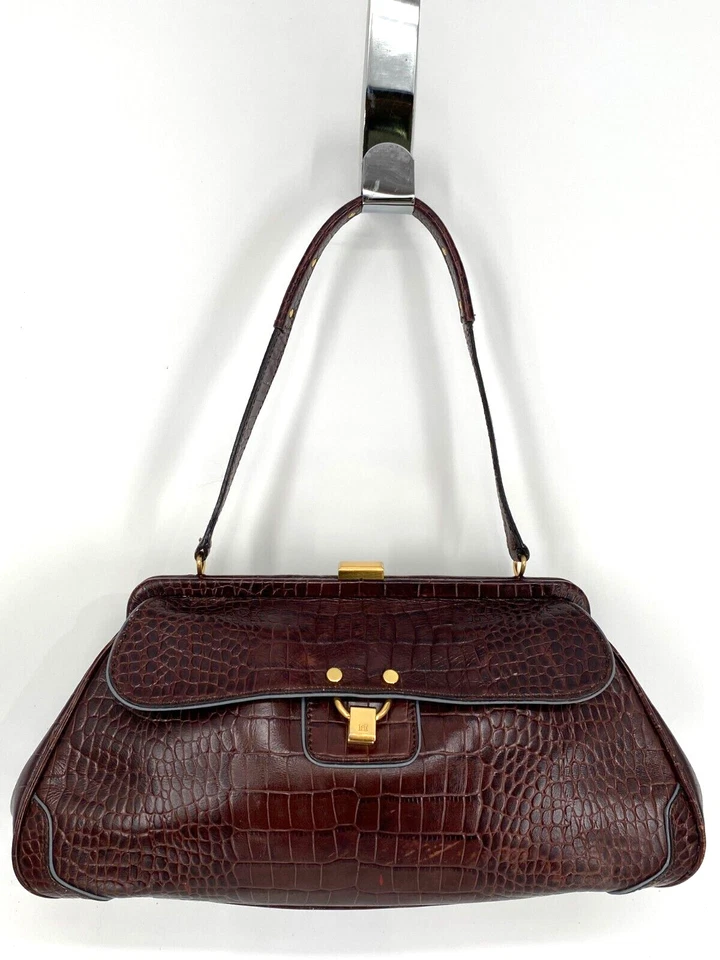 Bolso de mano Tommy Hilfiger exótico de carretera de cocodrilo de cuero en relieve Doctor Boston Foto 2 de 4