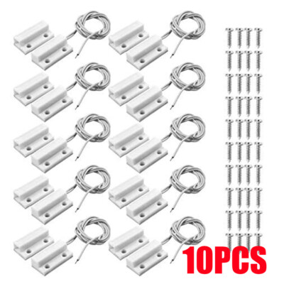 10PCS MC-38 NC Door Window Contact Sensor Magnetic Switch for Home Alarm System