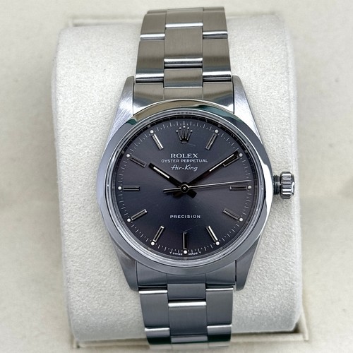 Rolex Air King 34mm MINT RARE Grey Dial Oyster Perpetual Stainless Steel 1991