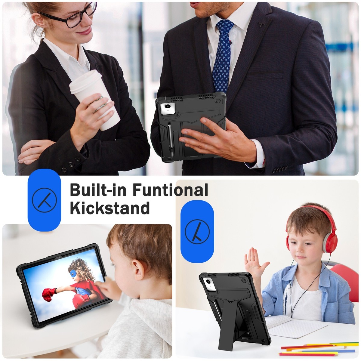Custodia Rugged Con Supporto Per Lenovo Tab M11 (2024) &ndash; Modelli TB330FU/TB330XU