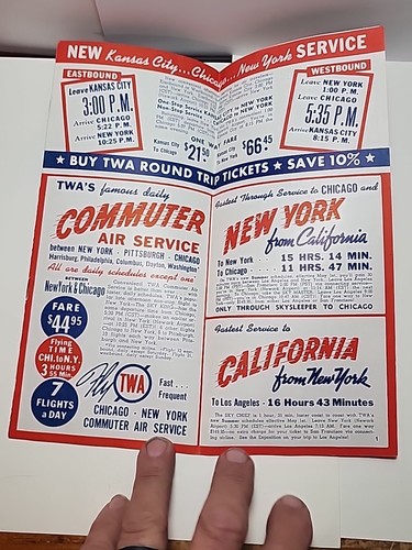 May 1939 TWA Airline Timetable Direct Route Grand Canyon Nice RRP 466 - Picture 3 of 4