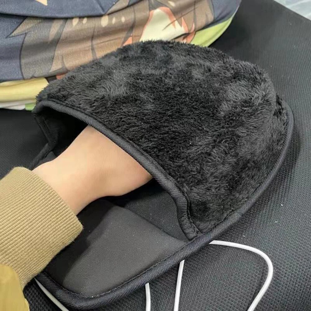 USB Heated Mouse Pad Mat Mouse Hand Warmer With Wristguard Winter Warm