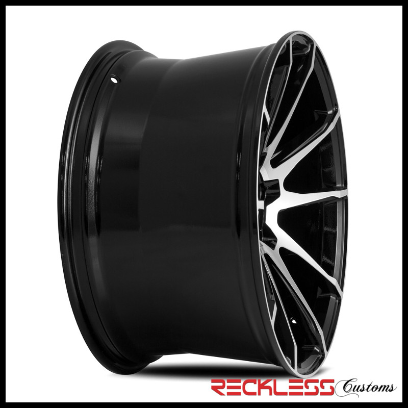 SAVINI 22" BM12 MACHINED BLACK CONCAVE WHEELS RIMS FITS BENTLEY CONTINENTAL GT