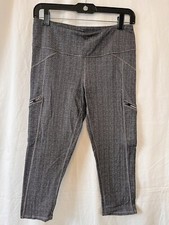 Athleta Women  s Jogging Running Yoga Pant size L Charcoal Gray W/zip Pockets