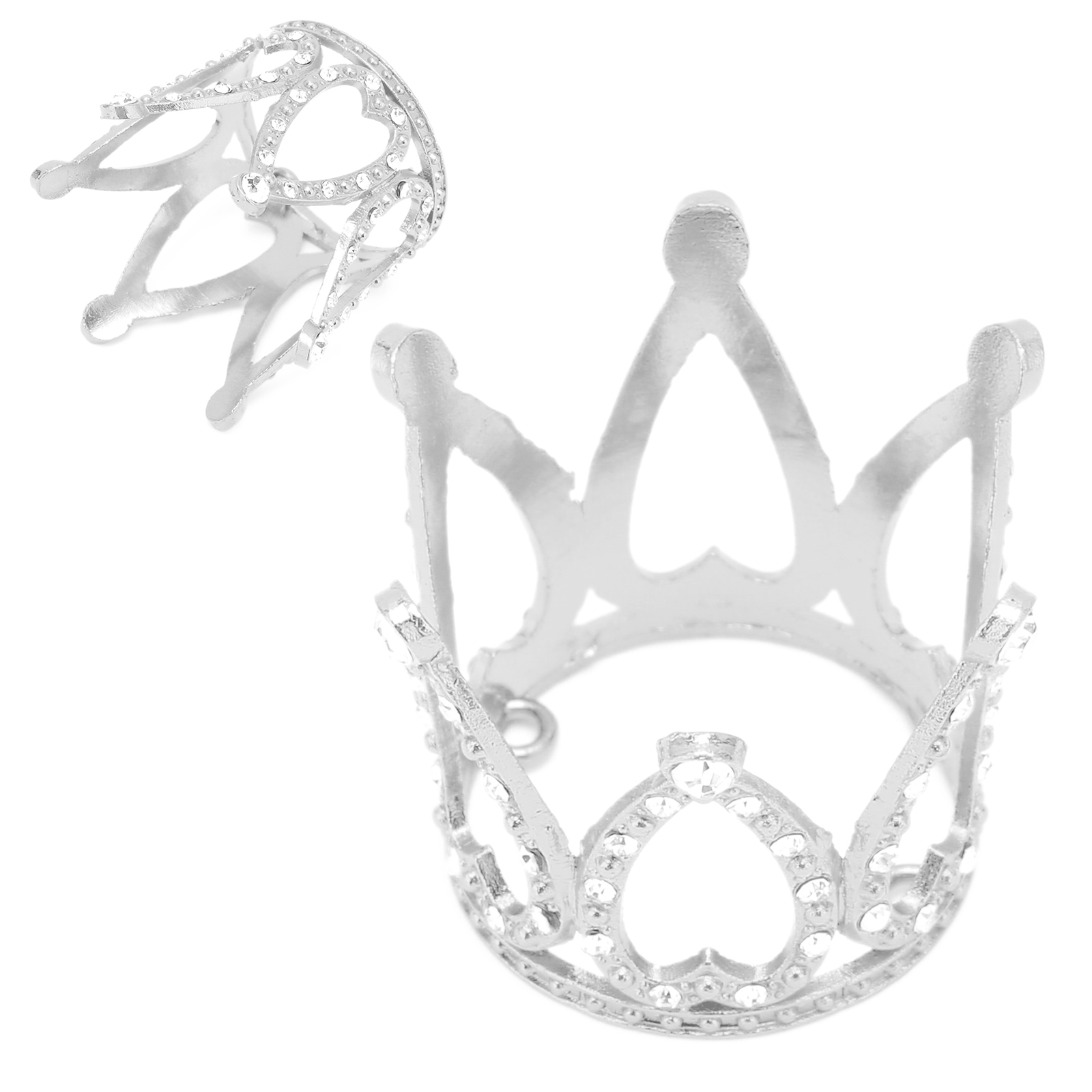 Silver Nail Art Pen Holder Display Alloy Crown Shape Nail Art Brush