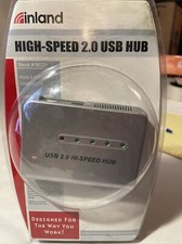New Inland 4 Port 2.0 USB HUB (08331) Plug And Play Home And Office