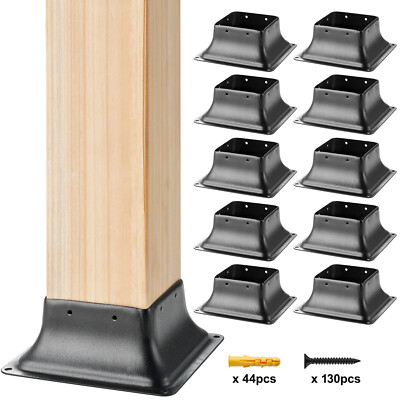 VEVOR 10Pcs 4x4 Post Base Brackets Heavy Duty for Standard Wood Post Anchor