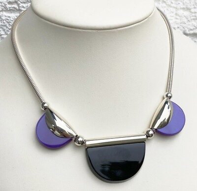 topmk-schmuck Art Déco Collier, JAKOB BENGEL, LUNA, Violett, 925 Sterlingsilber