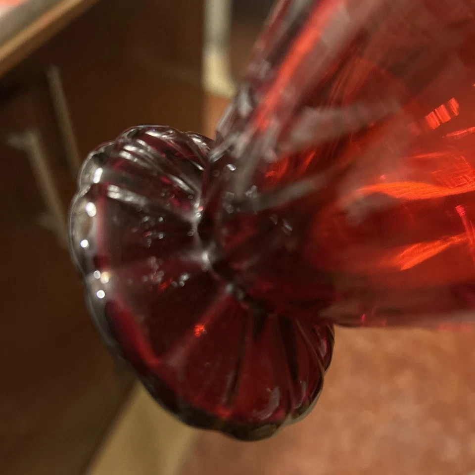 SET OF 5 Martinsville JANICE AMBERINA RED 4 3/4" X3” TUMBLERS Glasses - Image 4 of 4