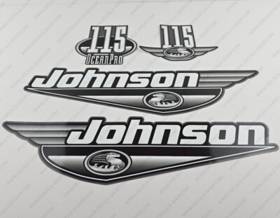 Johnson 115 PS Ocean Pro 1999-2000 Außenborder Aufkleber Sticker Set Grau